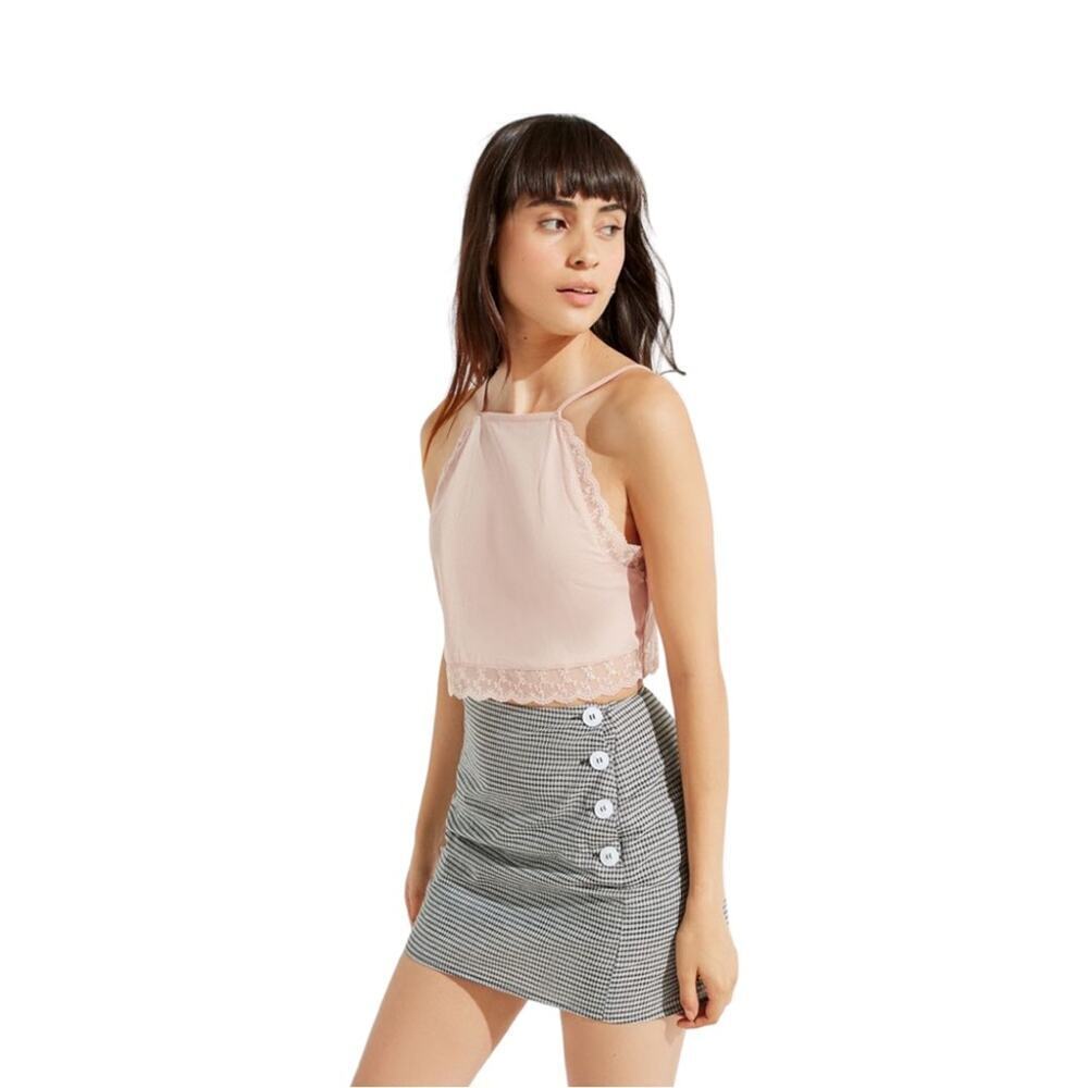 Urban Outfitters UO Stockholm Plaid Side Button-Down Mini Skirt Size Medium